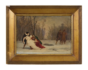 After Jean-Leon Gerome (French, 1824-1904), "Tragedia dell'arte," 1857, H.- 9 1/8 in., W.- 13 3/8