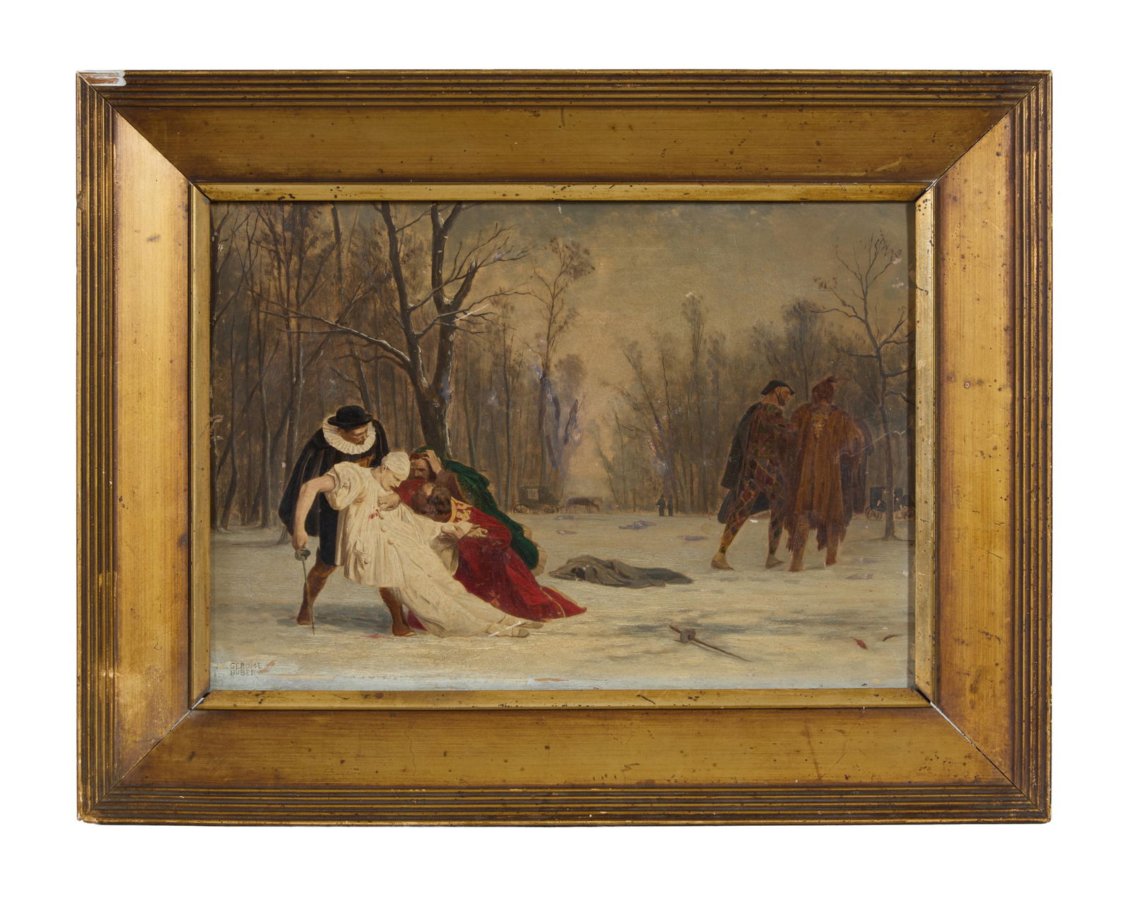 After Jean-Leon Gerome (French, 1824-1904), "Tragedia dell'arte," 1857, H.- 9 1/8 in., W.- 13 3/8 (1 of 15)