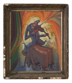 Elias Lifshitz (Mexican, 1942-2024), "Fiddler in a Skirt," 1978, H.- 20 1/4 in., W.- 17 1/4 in.,