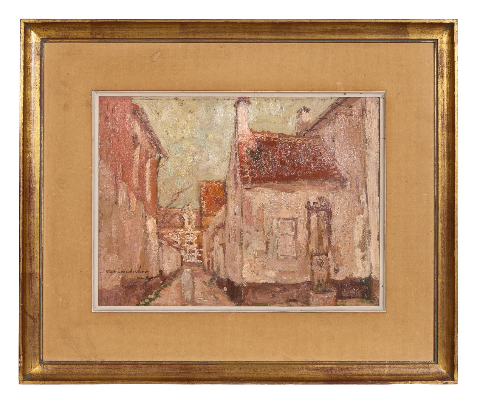 Marten van der Loo (Belgian, 1880-1920), "Street Scene Near Auvers," H.- 9 3/4 in., W.- 12 7/8 in., (1 of 5)