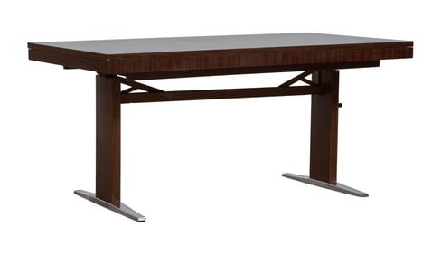 French Mid Century Modern Metamorphic Coffee Table, mid 19th c., Closed- H.- 22 in., W.- 47 1/4 in.,