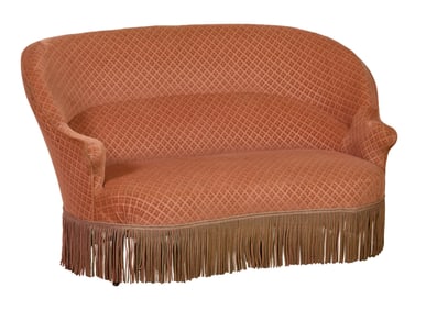 French Napoleon III Style Settee, late 19th c., H.- 32 1/4 in., W.- 58 in., D.- 32 in.