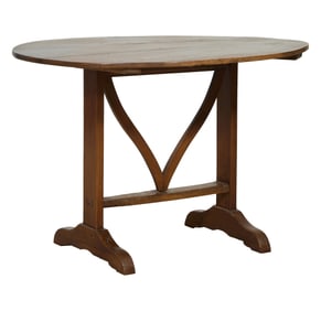 French Provincial Walnut Tasting Table, mid 19th c., Flat- H.- 28 in., W.- 42 1/2 in., D.- 34 in.,