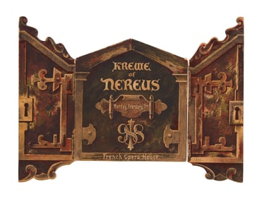 Mardi Gras Ball Invitation, Krewe of Nereus, 1898, Closed- H.- 8 1/4 in., W.- 5 1/2 in., Open- H.-