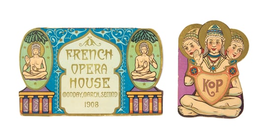 Mardi Gras Ball Invitation and Dance Card, Krewe of Proteus, 1908, Invitation- Closed- H.- 3 15/16