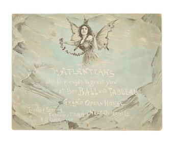 Mardi Gras Ball Invitation, Atlanteans, 1893, H.- 5 3/8 in., W.- 6 15/16 in.