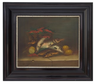Continental School (19th Century), "Still Life with Fish and Prawns," H.- 18 1/2 in., W.- 21 3/4