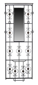 French Art Moderne Iron Hall Tree, 20th c., H.- 71 1/4 in., W.- 26 1/4 in., D.- 7 in.