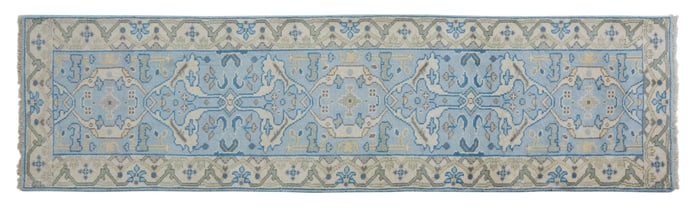 Turkish Angora Oushak Runner, 2' 7 x 9' 9.