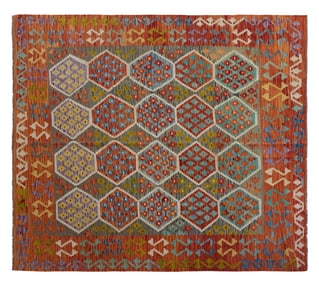 Turkish Kilim Carpet, 8' 6 x 9' 7.