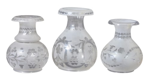 Three American Astral Solar Shades, mid 19th c., Rolled Tall- H.- 11 1/2 in., Rim Dia.- 6 in.;