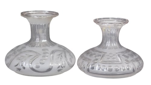 Two Sinumbra Shades, mid 19th c., Taller- H.- 9 in., Rim Dia.- 8 3/4 in.; Shorter- H.- 8 in., Rim