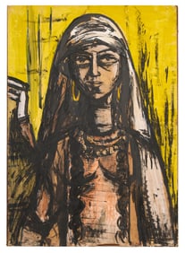 Ruth Schloss (Israeli, 1922-2013), "Portrait of Woman," H.- 27 3/4 in., W.- 19 3/4 in.