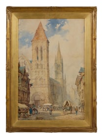 Pierre Le Boeuff (French, act. 1899-1920), "Vezelay Abbey, France," Sight- H.- 24 1/2 in., W.- 19