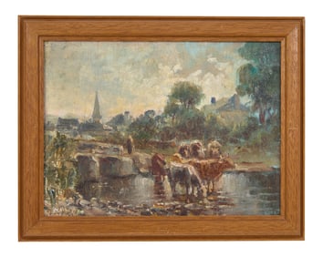 Charles de Saint-Geran (French, 1884-1963), "L'Abreuvoir du Souy a Oursbelille (Watering Place on