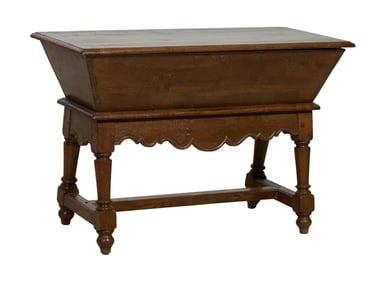French Provincial Louis XIV Style Walnut Dough Box, late 19th c., H.- 30 1/4 in., W.- 45 in., D.- 21