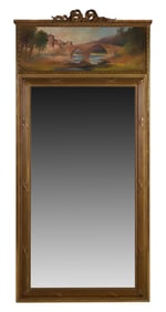French Louis XVI Style Trumeau Mirror, 20th c., H.- 68 in., W.- 31 1/4 in.