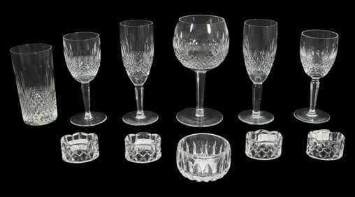 Group of Eleven Pieces of Waterford Crystal, Red Wine- H.- 8 in., Dia.- 4 in. (11 Pcs)