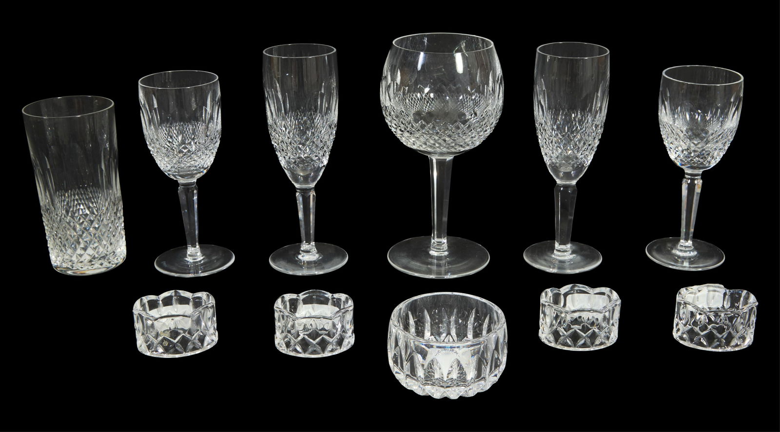 Group of Eleven Pieces of Waterford Crystal, Red Wine- H.- 8 in., Dia.- 4 in. (11 Pcs) (1 of 5)