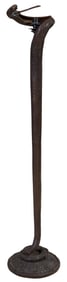 Edgar Brandt Style Cobra Lamp, 20th c., H.- 59 in., Dia.- 12 in.