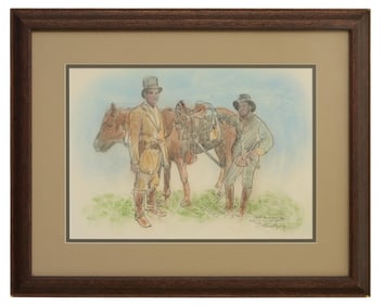 Burny Myrick (American/Louisiana, b. 1919), "Fort Hudson, LA, Study for Civil War Series," 1995,