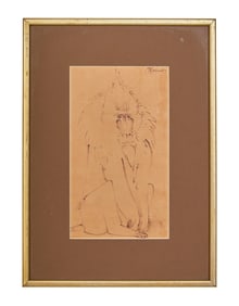Charles Whitfield Richards (American/Louisiana, 1906-1992), "Baboon," Sight- H.- 11 1/2 in., W.- 6