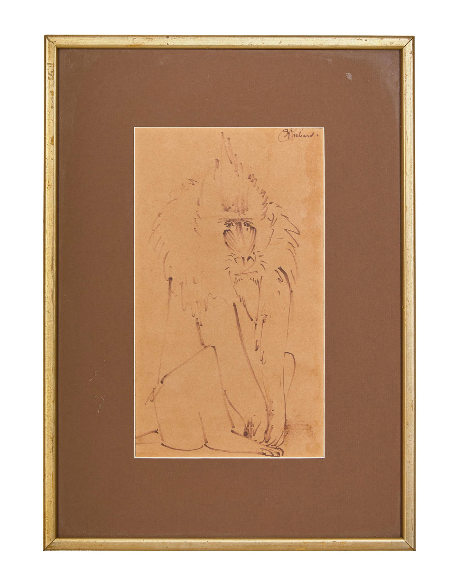 Charles Whitfield Richards (American/Louisiana, 1906-1992), "Baboon," Sight- H.- 11 1/2 in., W.- 6 (1 of 4)