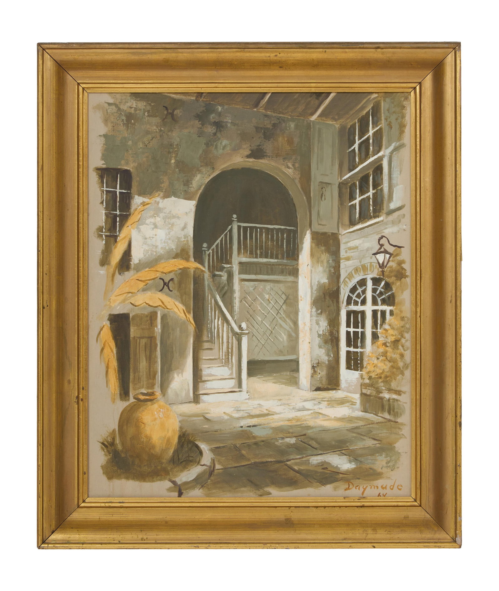 Eugene Daymude (American/Louisiana, 1925-1995), "Brulatour Courtyard," 1964, H.- 18 in., W.- 24 in., (1 of 4)