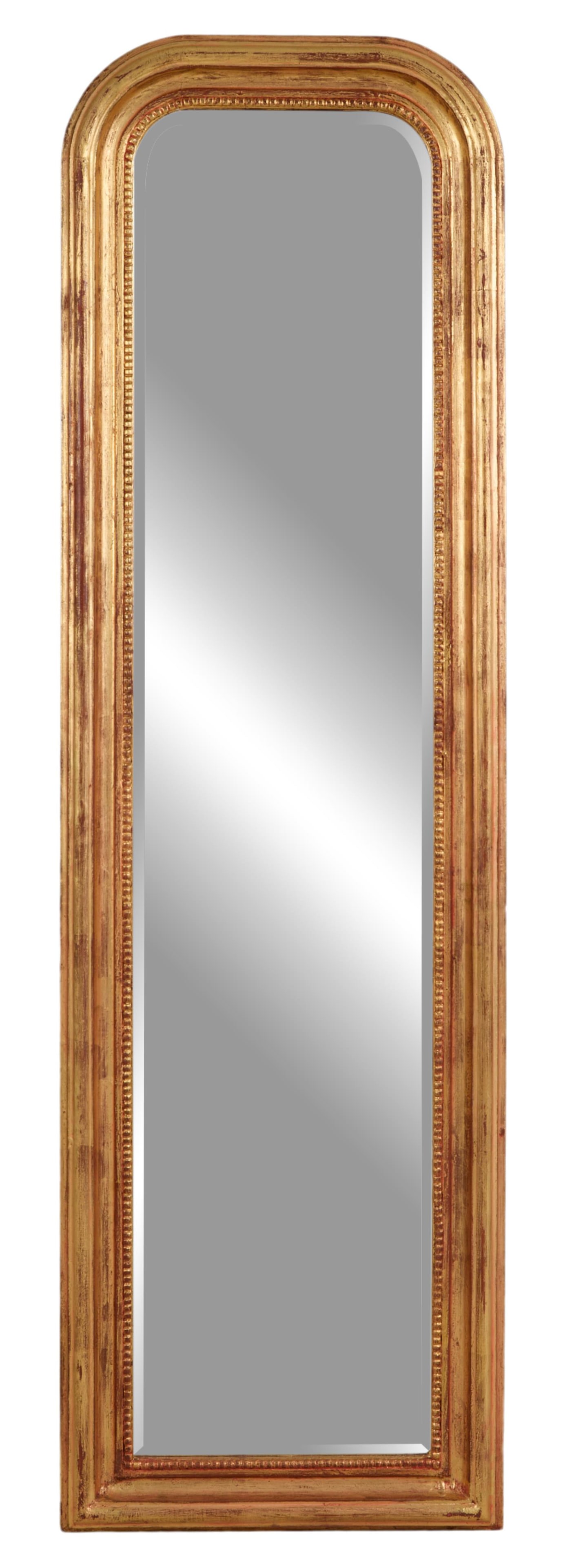 Louis Philippe Style Giltwood Dressing Mirror, 21st c., H.- 79 in., W.- 24 in. (1 of 1)