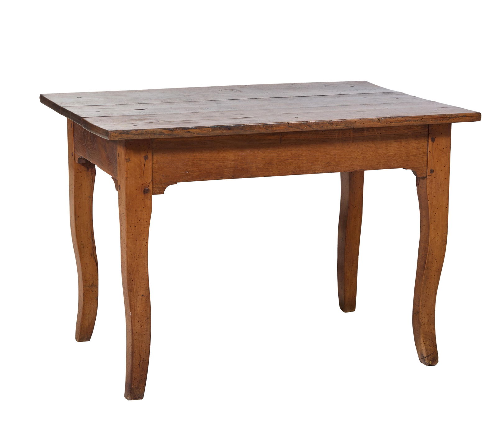 French Provincial Louis XV Style Oak Kitchen Table, mid 19th c., H.- 28 1/2 in., W.- 40 1/2 in., D.- (1 of 1)