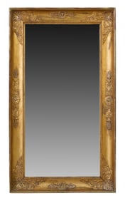 French Empire Giltwood and Gesso Overmantel Mirror, early 19th c., H.- 42 in., W.- 24 in.