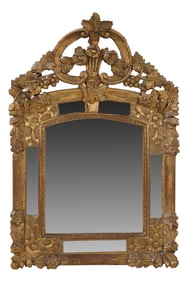 French Louis XVI Style Gilt Mirror, late 19th c., H.- 26 1/4 in., W.- 17 1/2 in.