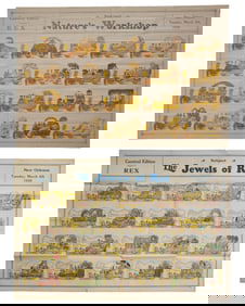 Two Mardi Gras Parade Bulletins, Rex, 1930, "The Jewels of Rex," and 1935, "Nature's Workshop," Each