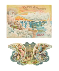 Two Mardi Gras Ball Invitations, Krewe of Nereus, 1899 and 1900, 1899- H.- 6 9/16 in., W.- 8 7/8 in.