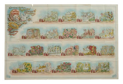 Mardi Gras Parade Bulletin, Krewe of Proteus, "The Adventures of Telemachus," 1913, H.- 28 in., W.-