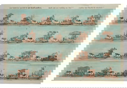 Mardi Gras Parade Bulletin, Krewe of Proteus, "The History of France," 1883, H.- 28 1/8 in., W.- 42