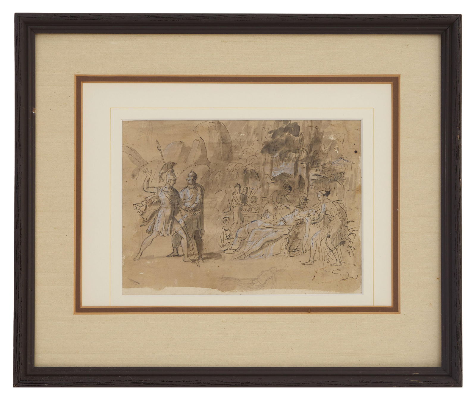 Italian School (18th Century), "Coriolanus Before the Women of Rome," Sight- H.- 6 1/2 in., W.- 8 (1 of 7)