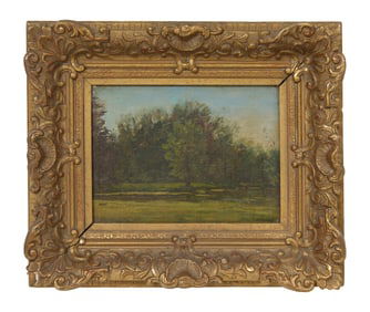 William Beckman (American, 19th/20th Century), "Landscape with Trees," H.- 7 in., W.- 9 3/4 in.,