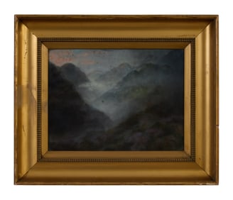 British School (Early 20th Century), "Misty Mountain Pass, Possibly Pass at Glencoe, Scotland," H.-