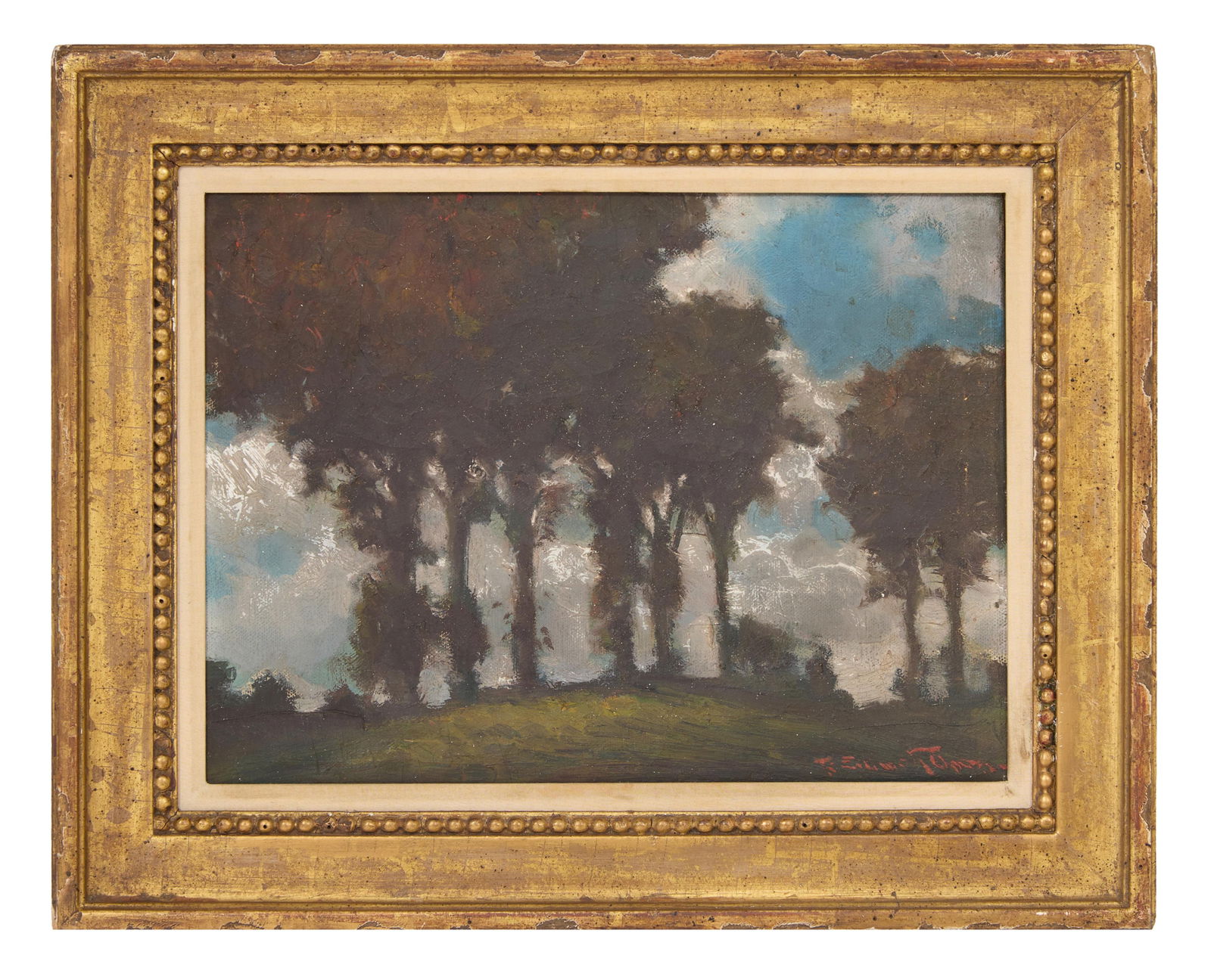 Continental School (Early 20th Century), "Landscape with Trees," H.- 9 in., W.- 12 1/4 in., Framed- (1 of 4)