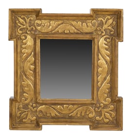 Small Antique Italian Giltwood Mirror, early 19th c., H.- 20 in., W.- 18 3/4 in.