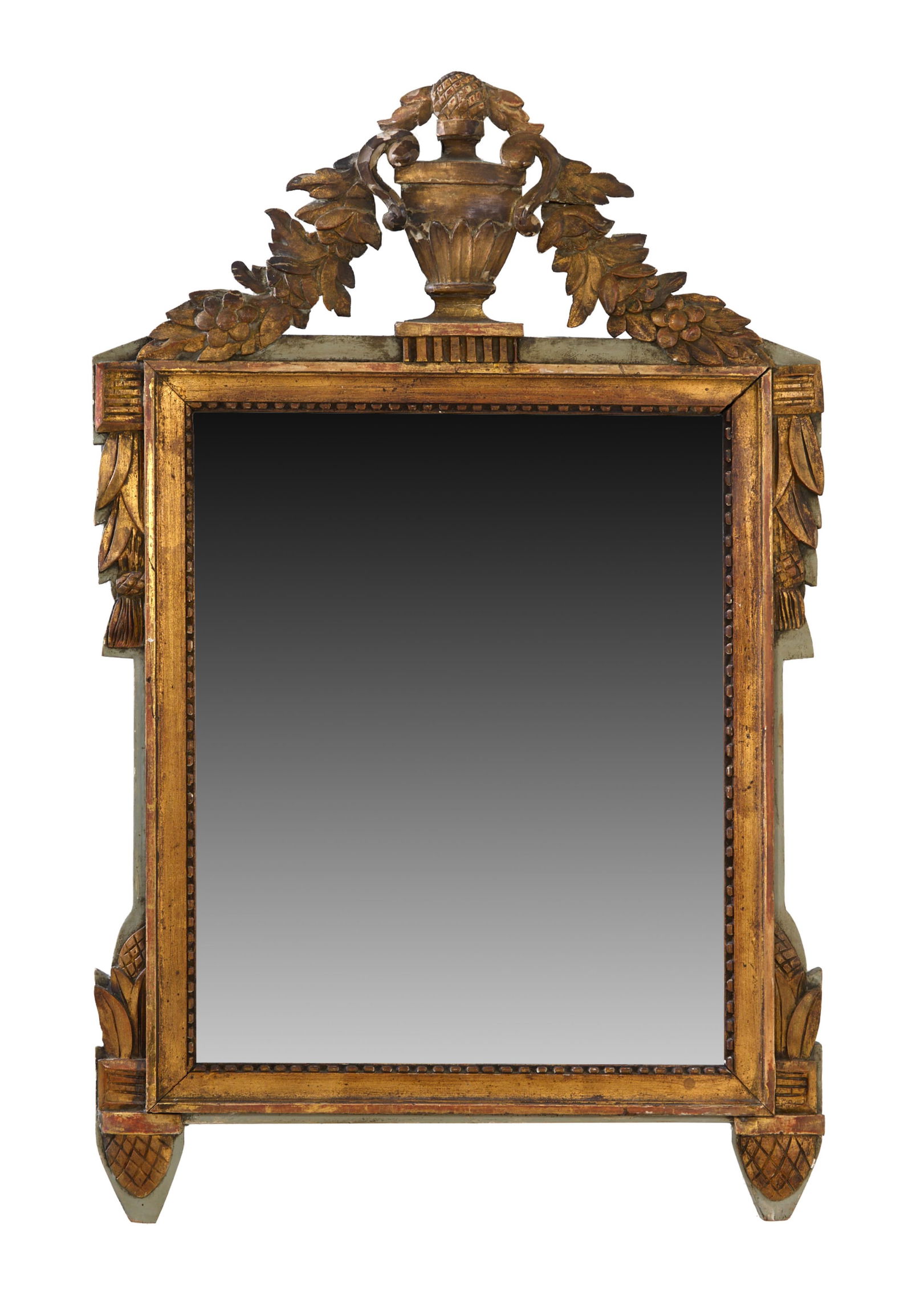 French Louis XVI Style Giltwood and Gesso Mirror, early 19th c., H.- 36 in., W.- 22 1/2 in. (1 of 1)