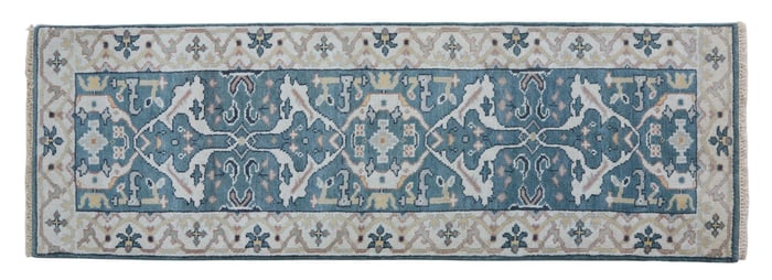 Turkish Angora Oushak Runner, 2' 7 x 7' 10.