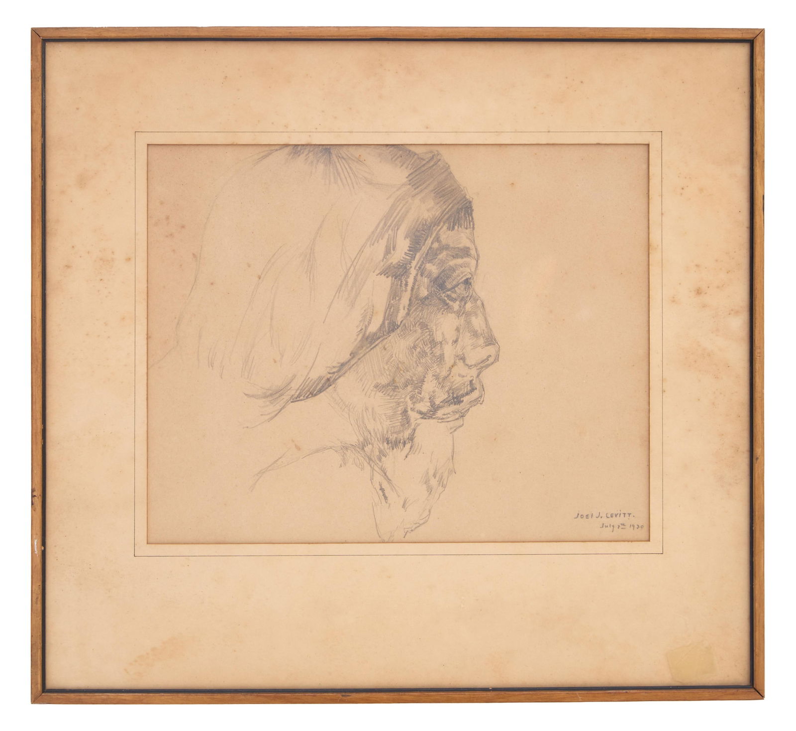 Joel Levitt (Russian/American 1875-1937), "Profile of a Man," 1930, Sight- H.- 8 1/2 in., W.- 10 1/2 (1 of 4)