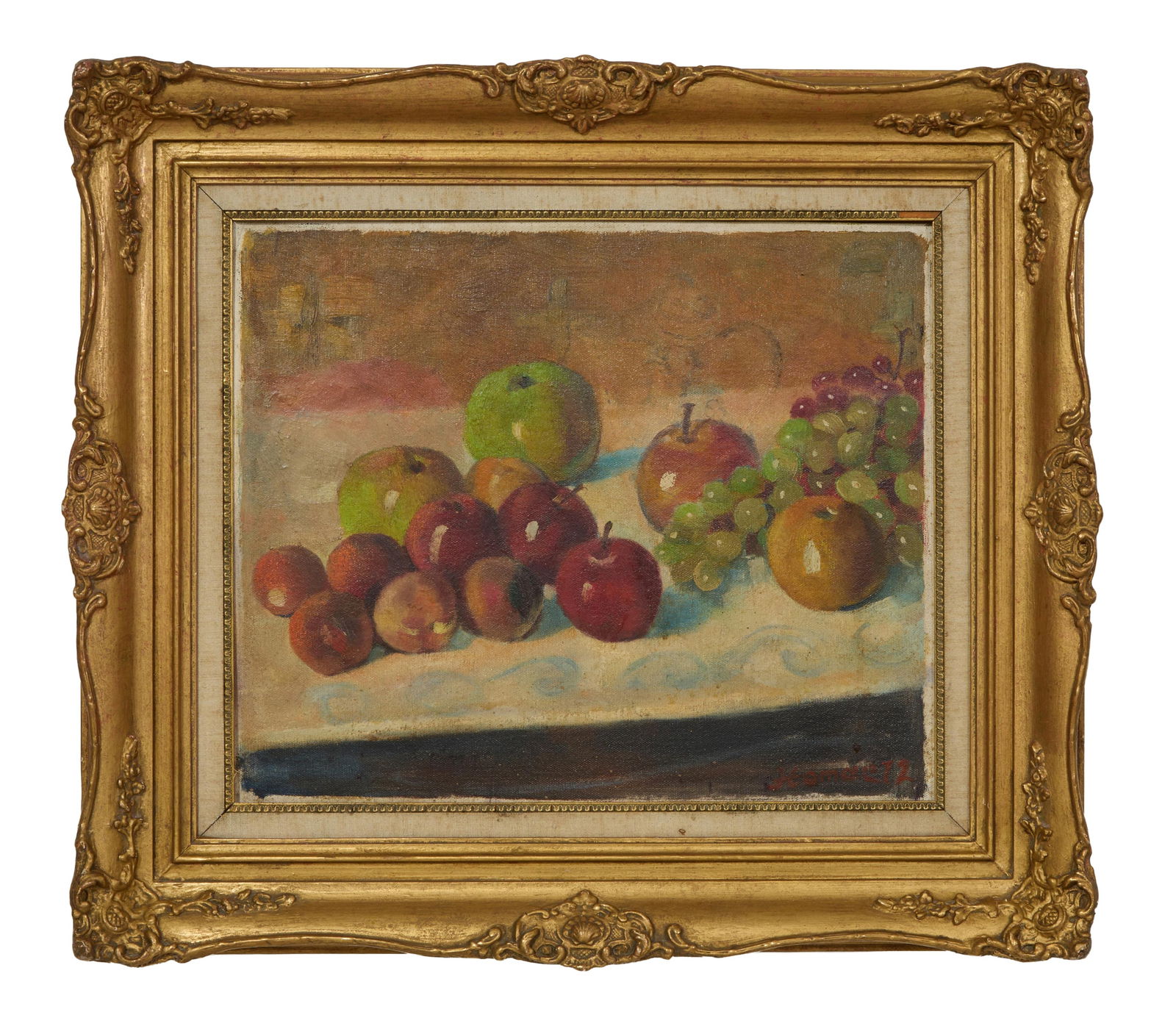 American School (20th Century), "Still Life with Fruit," 1972, H.- 16 in., W.- 20 in., Framed- H.- (1 of 4)