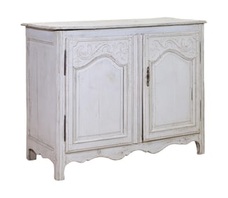 French Provincial Louis XV Style Painted Sideboard, late 19th c., H.- 41 1/2 in., W.- 54 1/2 in.,