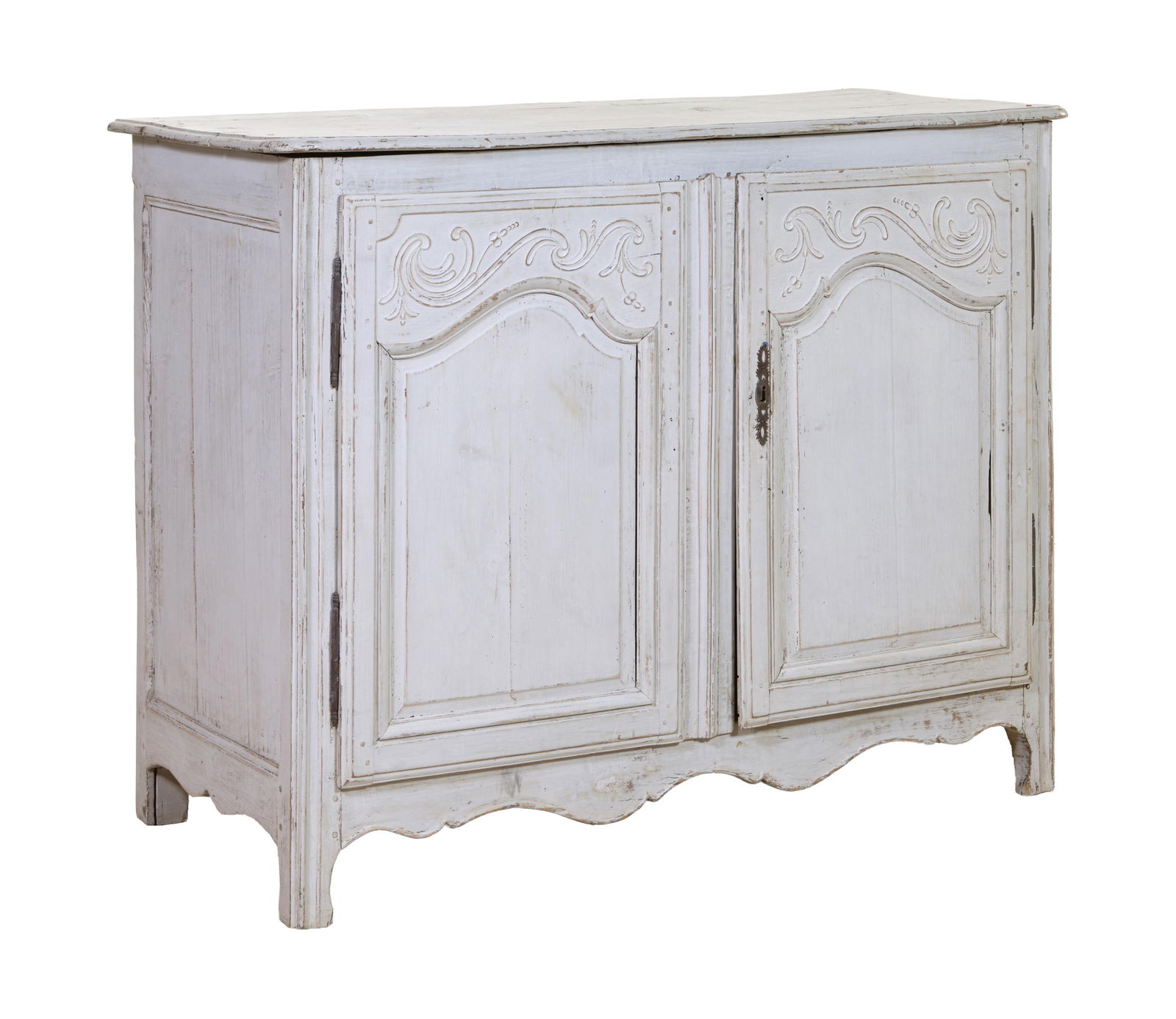 French Provincial Louis XV Style Painted Sideboard, late 19th c., H.- 41 1/2 in., W.- 54 1/2 in., (1 of 7)