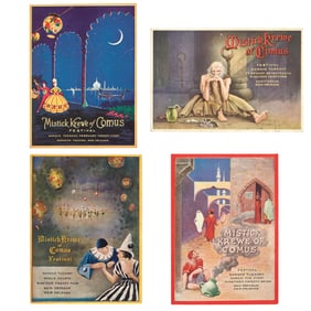 Four Mardi Gras Ball Invitations, Mistick Krewe of Comus, 1924, 1927, 1928, and 1931, 1924- H.- 6