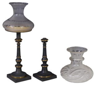 Rare Miniature Sinumbra Lamp, Attributed to William Carleton (1797-1876), Boston, c. 1840, Lamp- H.-