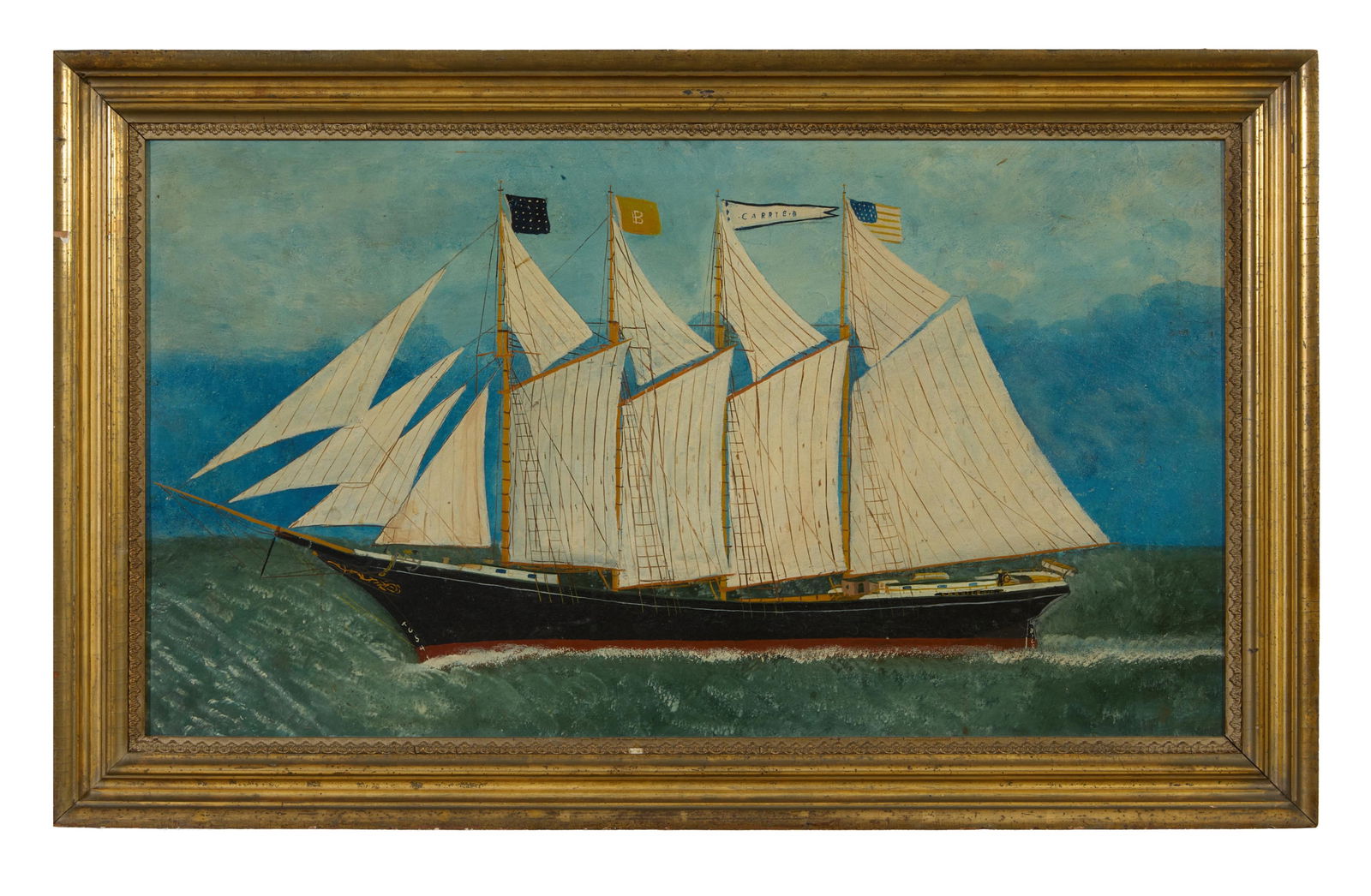 Attributed to Sidney Beale (American, act. 1859-1899), "Bucksport, Maine- Schooner," H.- 17 1/4 in., (1 of 3)